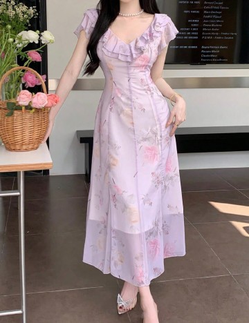 Rochie medie Dazy, mov