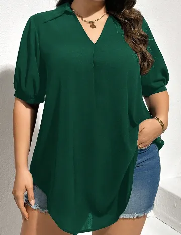 Bluza SHEIN CURVE, verde Verde