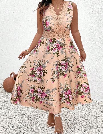 Rochie lunga SHEIN CURVE, roz