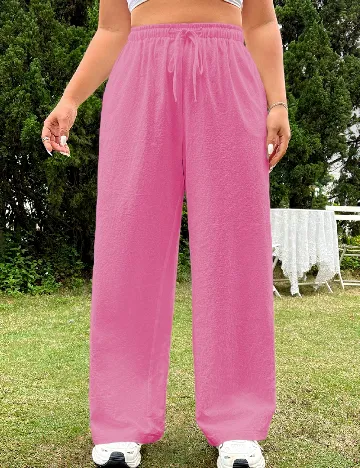 Pantaloni SHEIN CURVE, roz Roz