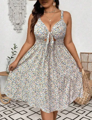 Rochie medie SHEIN CURVE, floral Floral print