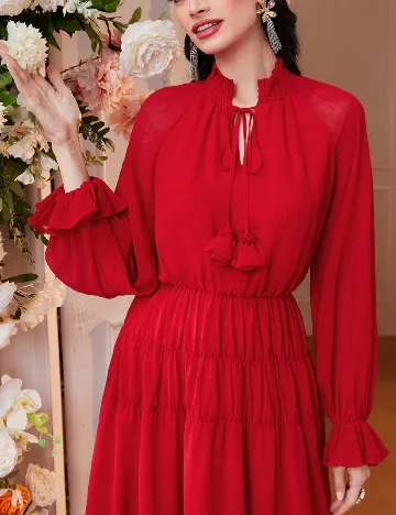 Rochie lunga SHEIN, rosu Roz