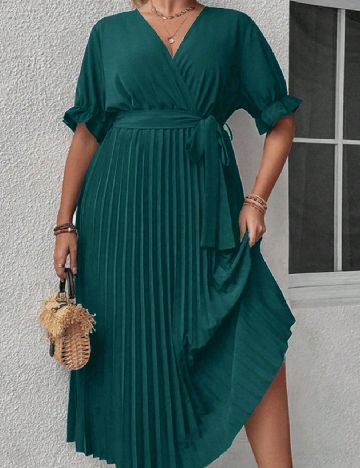 Rochie medie SHEIN CURVE, turcoaz