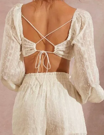 Top SHEIN, ecru Alb