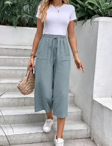 Pantaloni SHEIN, albastru Albastru