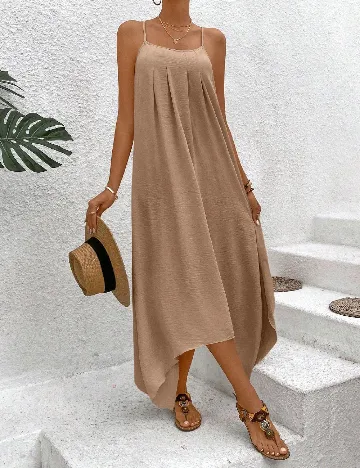 Rochie lunga SHEIN, maro Crem