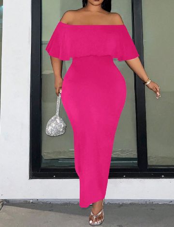 Rochie lunga SHEIN CURVE, roz