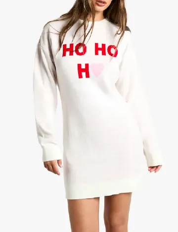 Rochie scurta Boohoo, ecru Alb