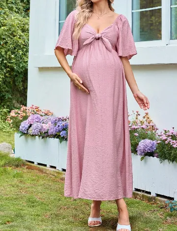 Rochie lunga SHEIN Maternity, roz Roz