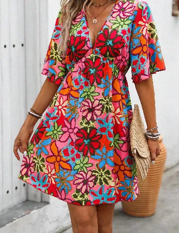 Rochie scurta SHEIN, floral print Floral print