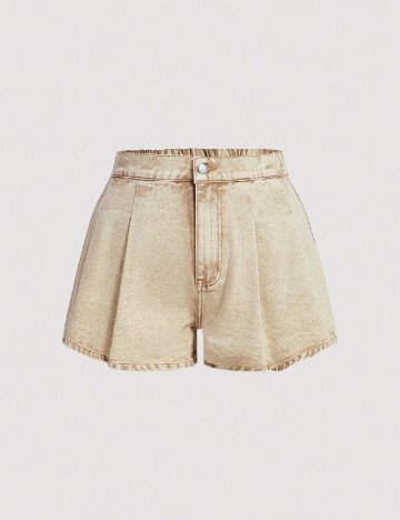 Pantaloni scurti SHEIN CURVE, crem