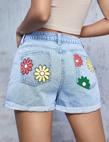 Pantaloni scurti SHEIN, albastru