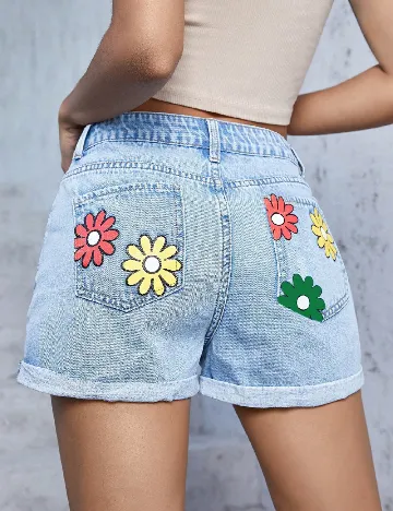Pantaloni scurti SHEIN, albastru Albastru