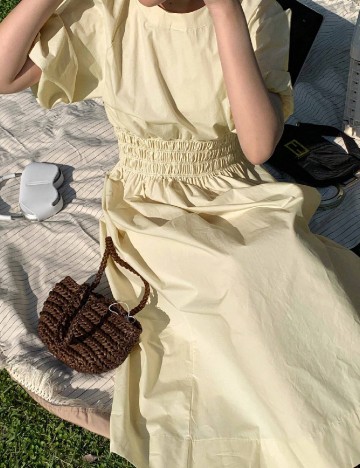 Rochie lunga Dazy, crem