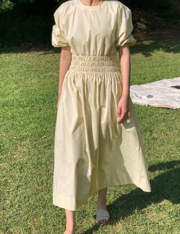 Rochie lunga Dazy, crem