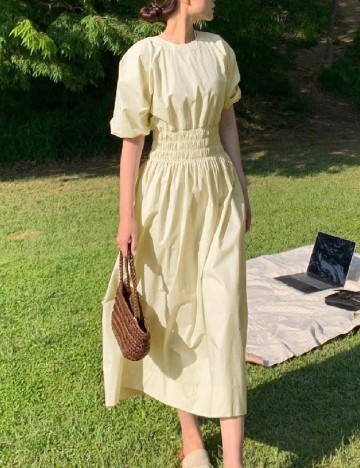 Rochie lunga Dazy, crem