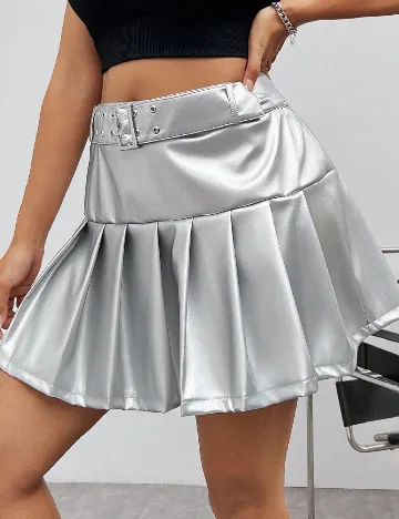 Fusta SHEIN CURVE, gri Gri