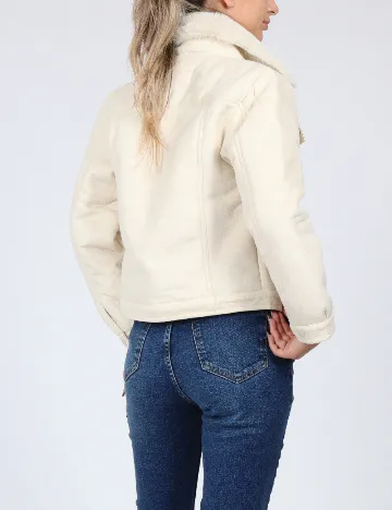 Jacheta Zara, ecru Alb