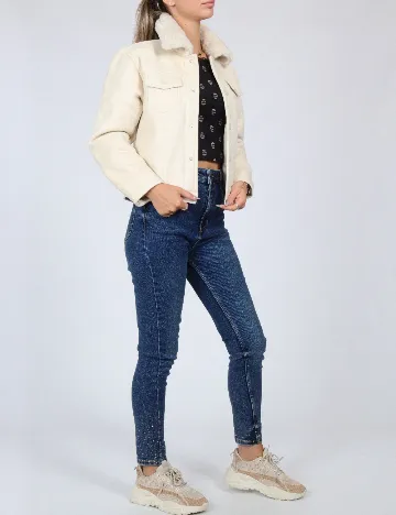 Jacheta Zara, ecru Alb