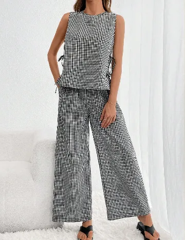 Compleu SHEIN, alb/negru Negru