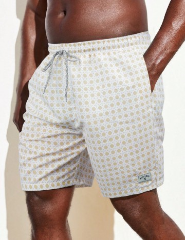 Short de baie SHEIN Plus Size Men, alb/crem