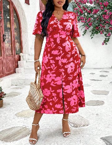 Rochie medie SHEIN CURVE, rosu