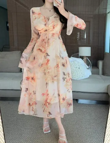 Rochie lunga Dazy, floral print Floral print