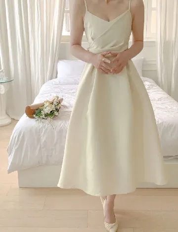 Rochie medie Dazy, galben deschis Galben