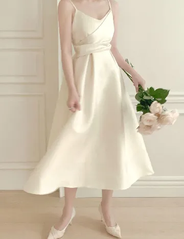 Rochie medie Dazy, galben deschis Galben