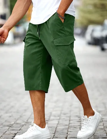 Pantaloni trei sferturi SHEIN, verde Verde