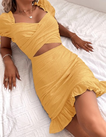 Rochie scurta SHEIN, portocaliu