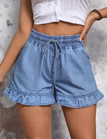 Pantaloni scurti SHEIN, albastru Albastru