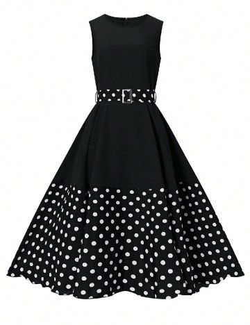 Rochie medie SHEIN, alb/negru