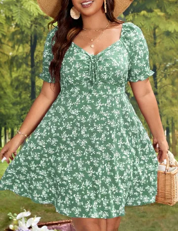 Rochie scurta SHEIN CURVE, verde Verde