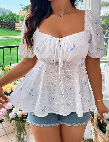 Bluza SHEIN CURVE, alb Alb