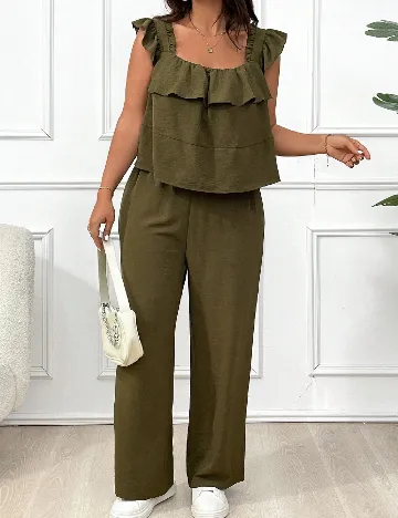 Compleu SHEIN CURVE, verde Verde