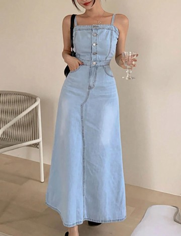 Rochie lunga Dazy, albastru
