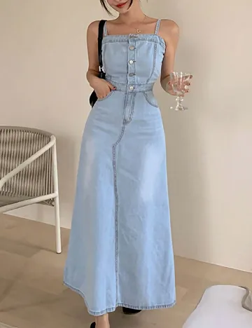 Rochie lunga Dazy, albastru Albastru