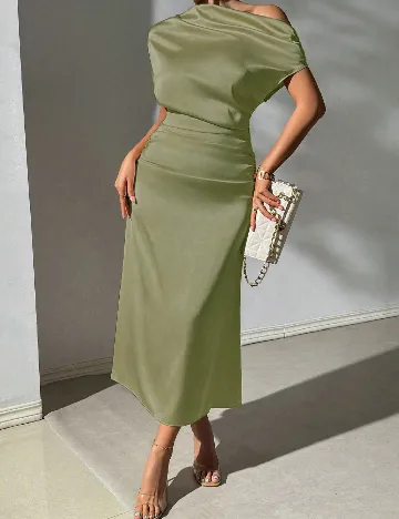 Rochie lunga SHEIN, verde Verde