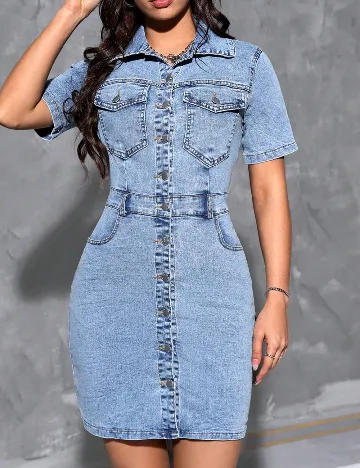 Rochie scurta SHEIN CURVE, albastru Albastru