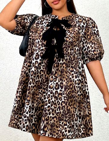 Rochie scurta SHEIN CURVE, animal print