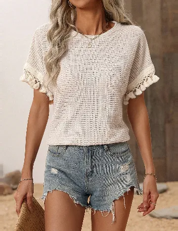 Tricou SHEIN, crem Crem