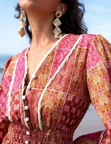 Rochie medie Anewsta, roz Roz