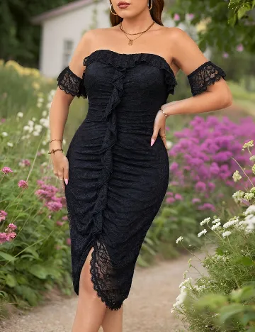 Rochie medie SHEIN CURVE, negru Negru