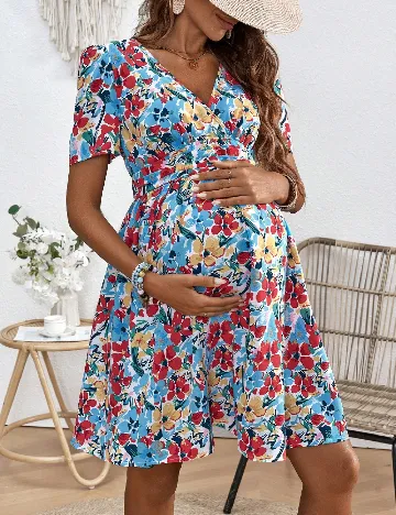 Rochie scurta SHEIN Maternity, floral Floral print