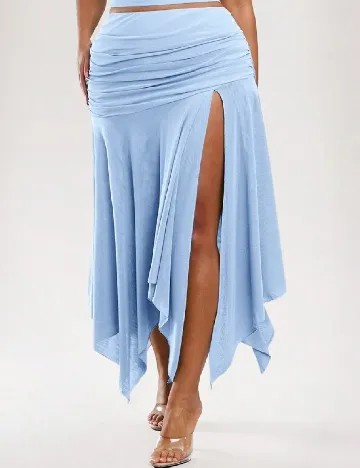 Fusta SHEIN CURVE, bleu Albastru