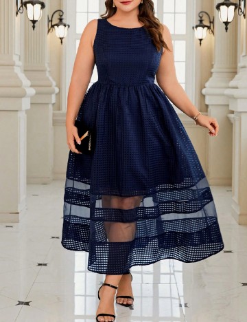 Rochie lunga SHEIN CURVE, bleumarin