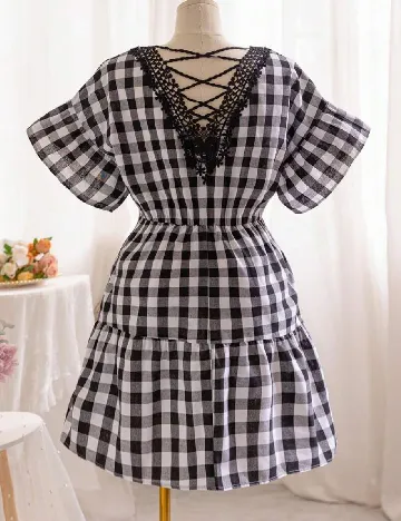 Rochie scurta SHEIN, alb/negru Negru
