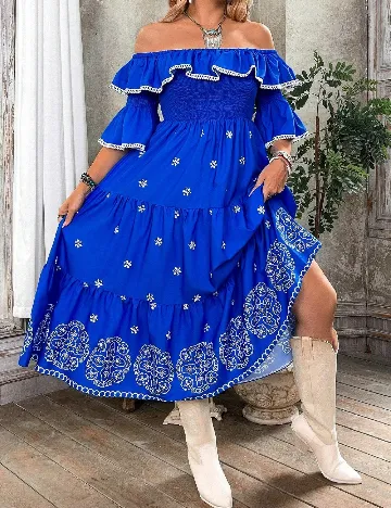 Rochie medie SHEIN CURVE, albastru Albastru