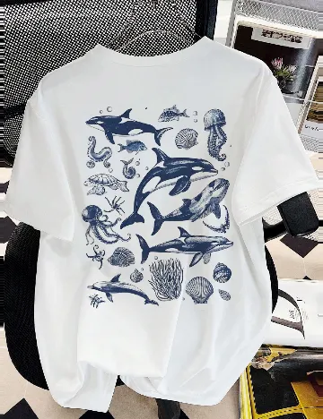 Tricou Shein Kids, alb Alb